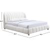 SAFAVIEH Couture Collection – Tillie Dark Grey Channel Tufted Queen Bed, Curved Headboard, No Box Spring Needed (SFV1800B-Q)(Ivory/Natural)