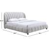 SAFAVIEH Couture Collection – Tillie Dark Grey Channel Tufted Queen Bed, Curved Headboard, No Box Spring Needed (SFV1800B-Q)(Walnut/Light Grey)