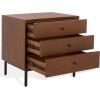 SAFAVIEH Couture Collection – Trever Walnut & Black Wood 3 Drawer Nightstand, Modern Bedside Table with Storage, Fully Assembled Bedroom Furniture (SFV7723A)(Walnut/Black)