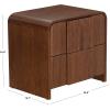 SAFAVIEH Couture Collection – Vitale Walnut Brown Reeded Wood Nightstand, 2 Drawers, Modern Accent Bedroom Side Table, Fully Assembled (SFV4259B)(Walnut)