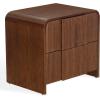 SAFAVIEH Couture Collection – Vitale Walnut Brown Reeded Wood Nightstand, 2 Drawers, Modern Accent Bedroom Side Table, Fully Assembled (SFV4259B)(Walnut)