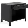 SAFAVIEH Couture Collection Abbiava Black 1-Drawer Nightstand (Fully Assembled)(Black)