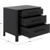SAFAVIEH Couture Collection Abbiava Black 3-Drawer Nightstand (Fully Assembled)(Black)