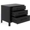 SAFAVIEH Couture Collection Abbiava Black 3-Drawer Nightstand (Fully Assembled)(Black)
