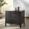 SAFAVIEH Couture Collection Abbiava Black 3-Drawer Nightstand (Fully Assembled)(Black)