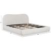 SAFAVIEH Couture Collection Beccarose Light Brown/Walnut Velvet Queen Size Bed(Beige/Natural)