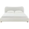 SAFAVIEH Couture Collection Beccarose Light Brown/Walnut Velvet Queen Size Bed(Ivory)