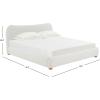 SAFAVIEH Couture Collection Beccarose Light Brown/Walnut Velvet Queen Size Bed(Ivory)