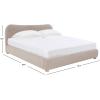 SAFAVIEH Couture Collection Beccarose Light Brown/Walnut Velvet Queen Size Bed(Light Brown)