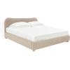 SAFAVIEH Couture Collection Beccarose Light Brown/Walnut Velvet Queen Size Bed(Light Brown)