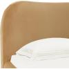 SAFAVIEH Couture Collection Beccarose Light Brown/Walnut Velvet Queen Size Bed(Light Brown/Walnut)