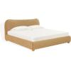 SAFAVIEH Couture Collection Beccarose Light Brown/Walnut Velvet Queen Size Bed(Light Brown/Walnut)
