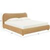 SAFAVIEH Couture Collection Beccarose Light Brown/Walnut Velvet Queen Size Bed(Light Brown/Walnut)