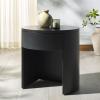 SAFAVIEH Couture Collection Daiya Black Round 1-Drawer Nightstand (Fully Assembled)(Black)