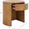 SAFAVIEH Couture Collection Daiya Black Round 1-Drawer Nightstand (Fully Assembled)(Natural)