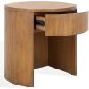 SAFAVIEH Couture Collection Daiya Black Round 1-Drawer Nightstand (Fully Assembled)(Natural)