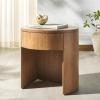 SAFAVIEH Couture Collection Daiya Black Round 1-Drawer Nightstand (Fully Assembled)(Natural)