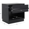 SAFAVIEH Couture Collection Deirdra Medium Oak 1-Drawer 1- Shelf Nightstand (Fully Assembled)(Black)
