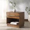 SAFAVIEH Couture Collection Deirdra Medium Oak 1-Drawer 1- Shelf Nightstand (Fully Assembled)(Medium Oak)