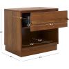 SAFAVIEH Couture Collection Deirdra Medium Oak 1-Drawer 1- Shelf Nightstand (Fully Assembled)(Medium Oak)