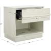 SAFAVIEH Couture Collection Deirdra Medium Oak 1-Drawer 1- Shelf Nightstand (Fully Assembled)(White Washed)