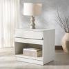 SAFAVIEH Couture Collection Deirdra Medium Oak 1-Drawer 1- Shelf Nightstand (Fully Assembled)(White Washed)