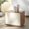 SAFAVIEH Couture Collection Edalina Natural Brown & White 2-Drawer Nightstand (Fully Assembled)(Natural/White)