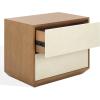 SAFAVIEH Couture Collection Edalina Natural Brown & White 2-Drawer Nightstand (Fully Assembled)(Natural/White)