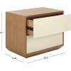 SAFAVIEH Couture Collection Edalina Natural Brown & White 2-Drawer Nightstand (Fully Assembled)(Natural/White)