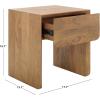 SAFAVIEH Couture Collection Grigorio Brown Solid Wood 1-Drawer Nightstand (Fully Assembled)(Brown)