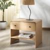 SAFAVIEH Couture Collection Haydriana Natural Brown 1-Drawer Nightstand (Fully Assembled)(Natural)