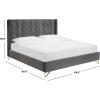 SAFAVIEH Couture Collection Hiawatha Hudson Grey Metal Leg Queen Size Bed(Hudson Grey)