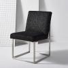 SAFAVIEH Couture Collection Jenette Black Boucle/Silver Leg Dining Chair (Fully Assembled)(Black/Silver [Linen])