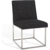 SAFAVIEH Couture Collection Jenette Black Boucle/Silver Leg Dining Chair (Fully Assembled)(Black/Silver [Linen])