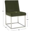 SAFAVIEH Couture Collection Jenette Black Boucle/Silver Leg Dining Chair (Fully Assembled)(Forest Green/Silver)