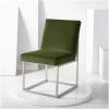 SAFAVIEH Couture Collection Jenette Black Boucle/Silver Leg Dining Chair (Fully Assembled)(Forest Green/Silver)