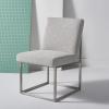 SAFAVIEH Couture Collection Jenette Black Boucle/Silver Leg Dining Chair (Fully Assembled)(Grey/Silver)