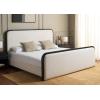 SAFAVIEH Couture Collection Karolina Ivory/Black Boucle Queen Size Bed(Ivory/Black)