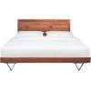 SAFAVIEH Couture Collection Madyson Light Walnut/Black Hairpin Leg Queen Size Bed
