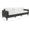 SAFAVIEH Couture Collection Margarita Dark Grey/White Faux Wicker Indoor/Outdoor Patio Sofa(Dark Grey/White)