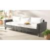 SAFAVIEH Couture Collection Margarita Dark Grey/White Faux Wicker Indoor/Outdoor Patio Sofa(Dark Grey/White)