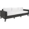 SAFAVIEH Couture Collection Margarita Dark Grey/White Faux Wicker Indoor/Outdoor Patio Sofa(Dark Grey/White)