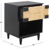 SAFAVIEH Couture Collection Roseanne Black & Natural Brown Banana Stem 1-Drawer Nightstand(Black/Natural)