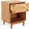 SAFAVIEH Couture Collection Roseanne Black & Natural Brown Banana Stem 1-Drawer Nightstand(Natural)