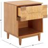 SAFAVIEH Couture Collection Roseanne Black & Natural Brown Banana Stem 1-Drawer Nightstand(Natural)