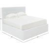 SAFAVIEH Couture Collection Rosita Low-Profile Ivory Tufted Upholstered Queen Bed, Ideal for Bedroom, Guest Room(Ivory – K)