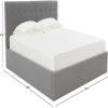 SAFAVIEH Couture Collection Rosita Low-Profile Ivory Tufted Upholstered Queen Bed, Ideal for Bedroom, Guest Room(Light Grey – K)