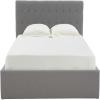 SAFAVIEH Couture Collection Rosita Low-Profile Ivory Tufted Upholstered Queen Bed, Ideal for Bedroom, Guest Room(Light Grey – K)