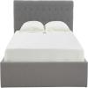 SAFAVIEH Couture Collection Rosita Low-Profile Ivory Tufted Upholstered Queen Bed, Ideal for Bedroom, Guest Room(Light Grey – Q)