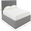 SAFAVIEH Couture Collection Rosita Low-Profile Ivory Tufted Upholstered Queen Bed, Ideal for Bedroom, Guest Room(Light Grey – Q)